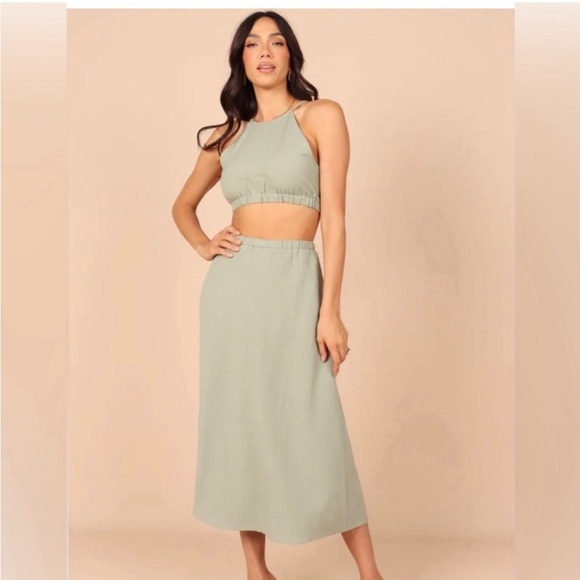 Petal & Pup Ellis Cut Out Dress - Sage (S) - Picture 2 of 7